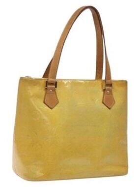 LOUIS VUITTON Monogram Vernis Houston Hand Bag Gris M91053 LV Auth bs22715